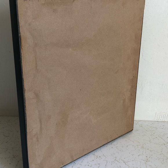 Vtg PEG WHEELER HOPE Framed peaches print embossed mat distressed black frame - Picture 3 of 10